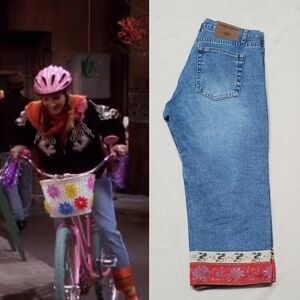 Vintage London Jean Light Wash Stone Wash Asian Dragon Button-Fly Cropped Jeans